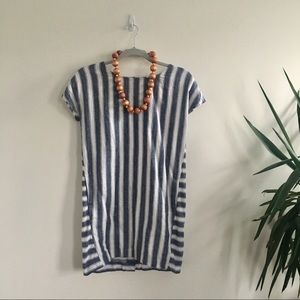 MADEWELL stripe play button-back dress sz XS